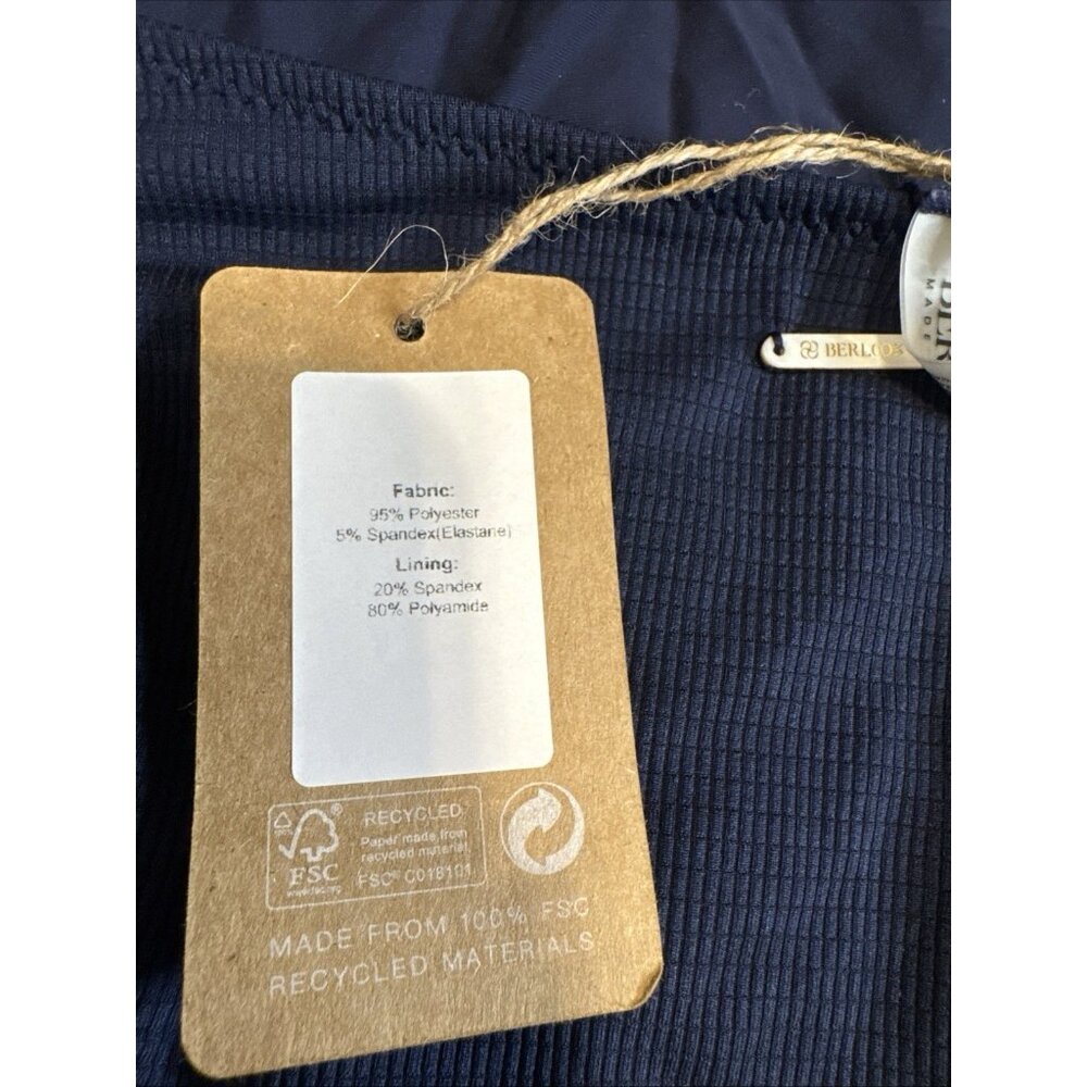 Berlook Mulit X Cross One Piece Swimsuit Navy Blue Cut out S Small NEW NWT Bag - Picture 9 of 10